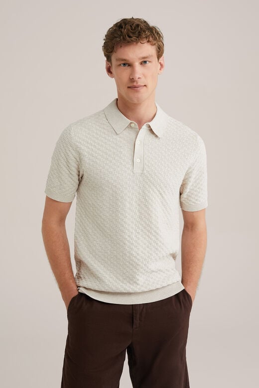 We Fashion Polo Met Structuur Beige