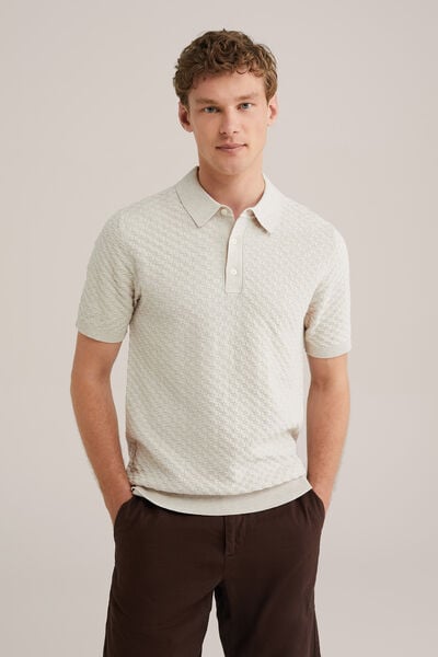 We Fashion Polo Met Structuur Beige