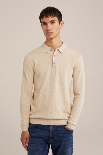 We Fashion Polo Met Structuur Beige