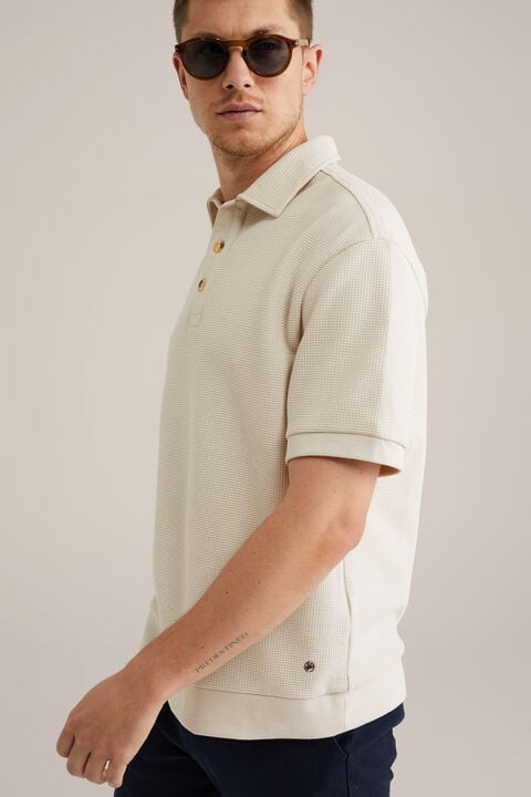 we fashion Polo met structuur Beige