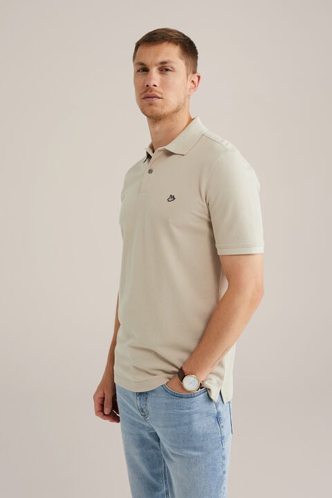 we fashion polo met structuur Beige