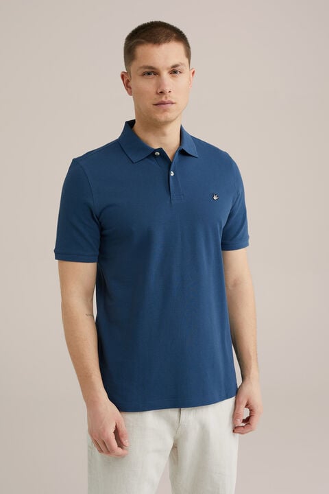 we fashion polo met structuur Blauw