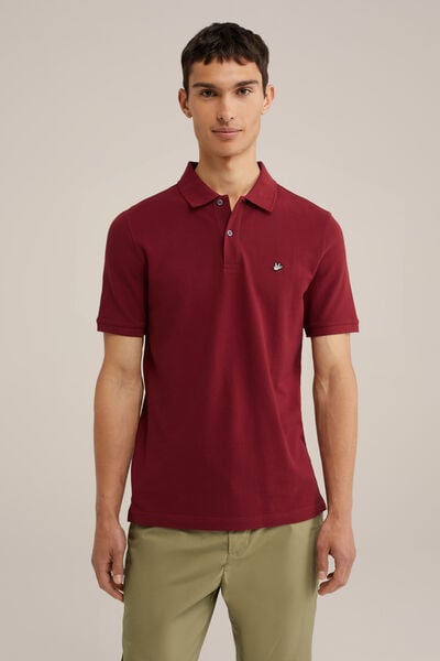 We Fashion Polo Met Structuur Bordeauxrood