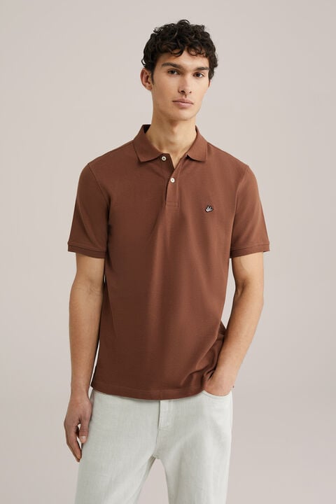 we fashion polo met structuur Brons