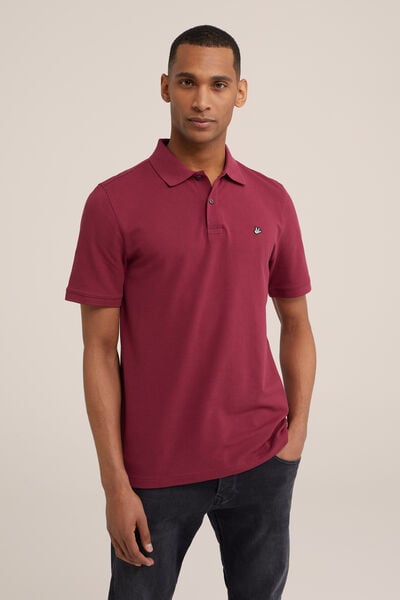 We Fashion Polo Met Structuur Donkerrood