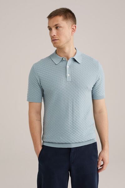 We Fashion Polo Met Structuur Groenblauw