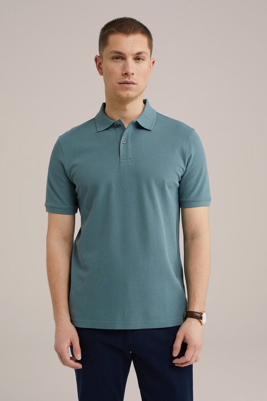 We Fashion Polo Met Structuur Groenblauw