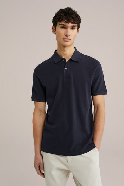 We Fashion Polo Met Structuur Marineblauw