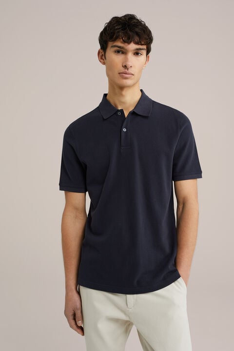 we fashion Polo met structuur Marineblauw