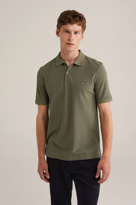 we fashion polo met structuur Olijfgroen