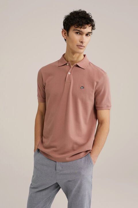 we fashion polo met structuur Oudroze