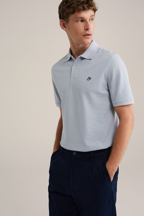 we fashion polo met structuur Pastelblauw