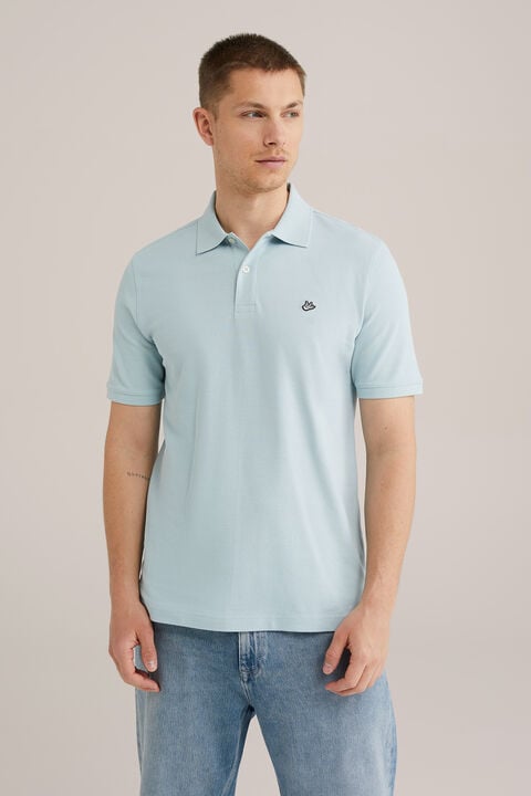 we fashion polo met structuur Pastelgroen