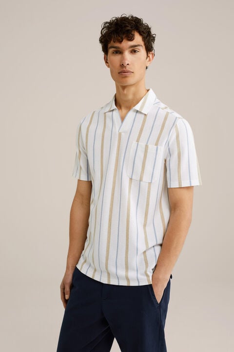 we fashion polo met structuur Wit