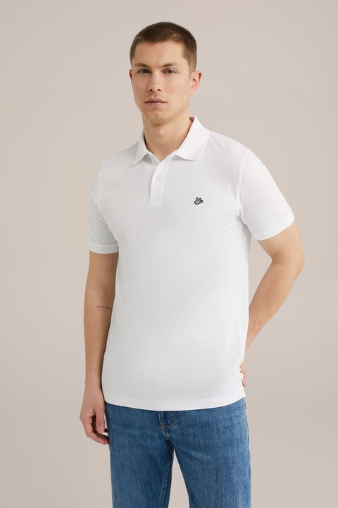 we fashion polo met structuur Wit