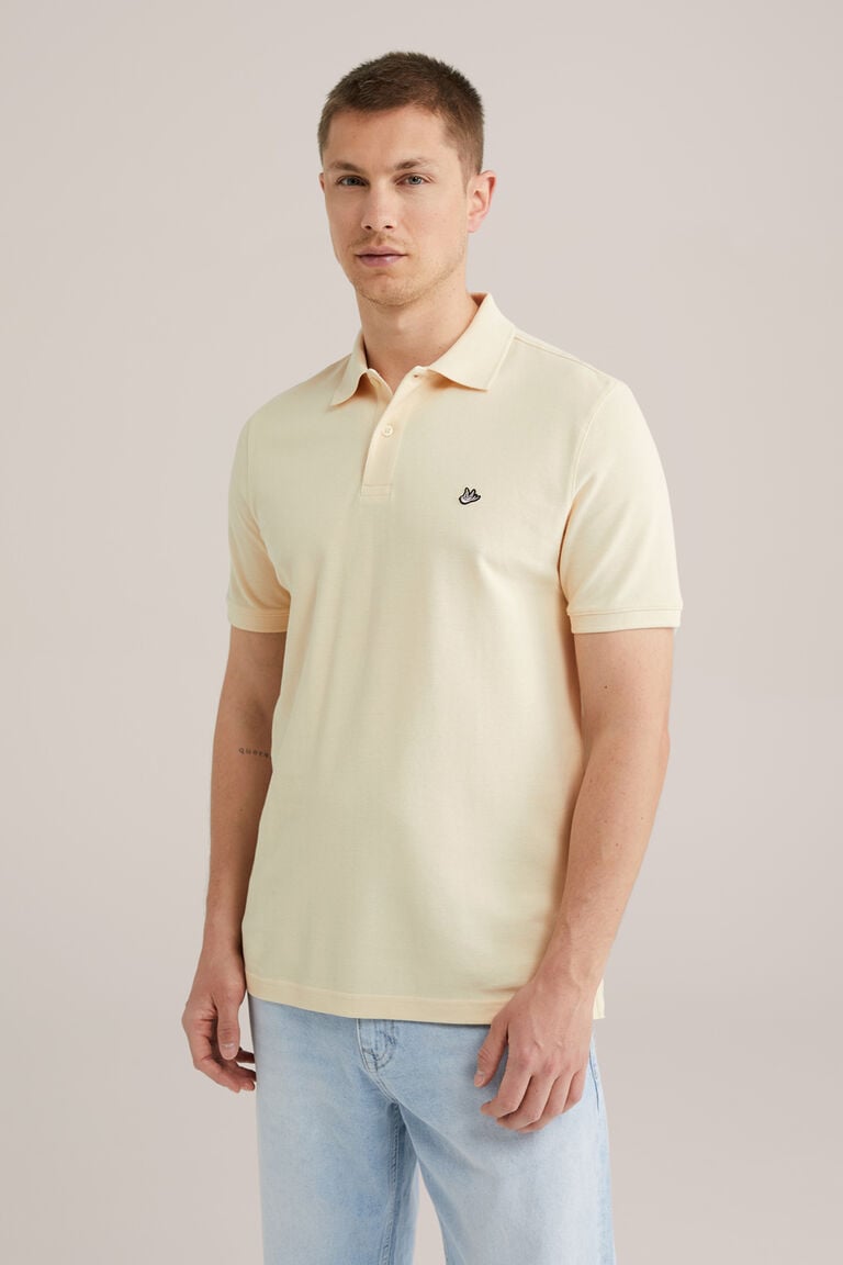 We Fashion Polo Met Structuur Witgoud