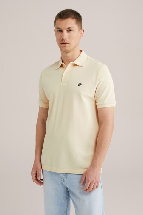 we fashion polo met structuur Witgoud