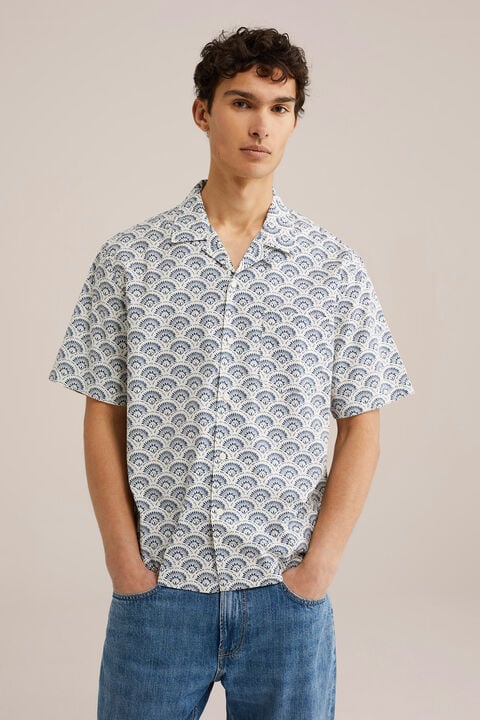 we fashion poplin overhemd met stretch Donkerblauw