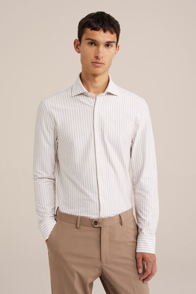 We Fashion Premium Easy-care Jersey Overhemd Beige