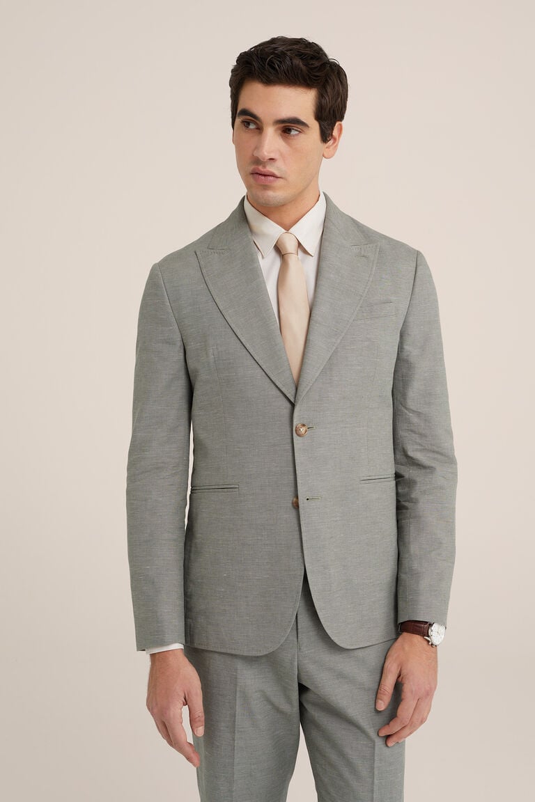We Fashion Premium Linnenmix Blazer Lichtgroen