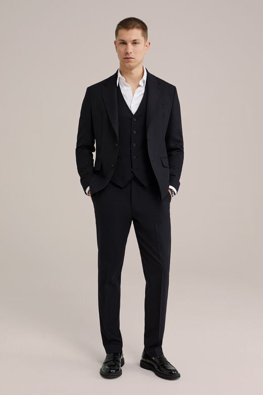 We Fashion Premium Slim Fit Gilet Van Wolmix Zwart