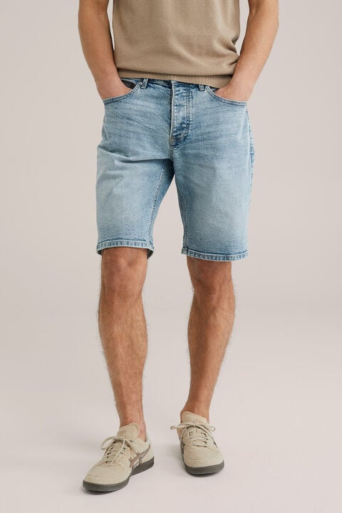 we fashion regular fit denim short Blauw