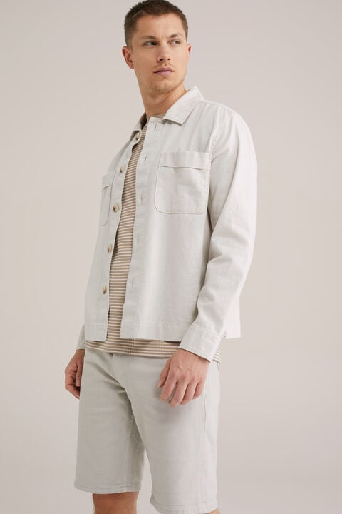 we fashion Regular fit denim short Lichtgrijs