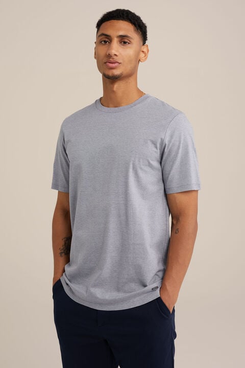 we fashion Regular fit gemêleerd T-shirt Blauw