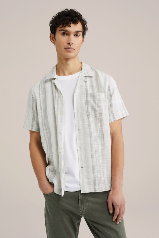 We Fashion Regular Fit Overhemd Met Dessin Beige