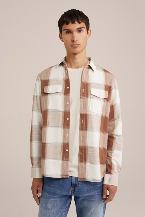 We Fashion Regular Fit Overshirt Met Print Oranje