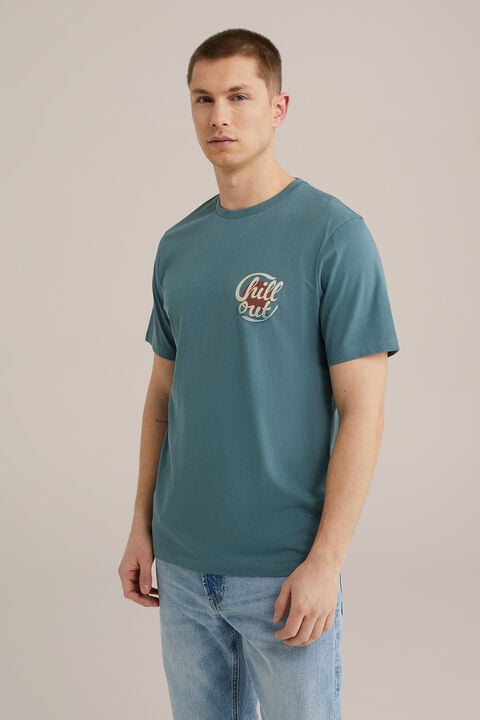 we fashion Regular fit T-shirt met opdruk Blauw