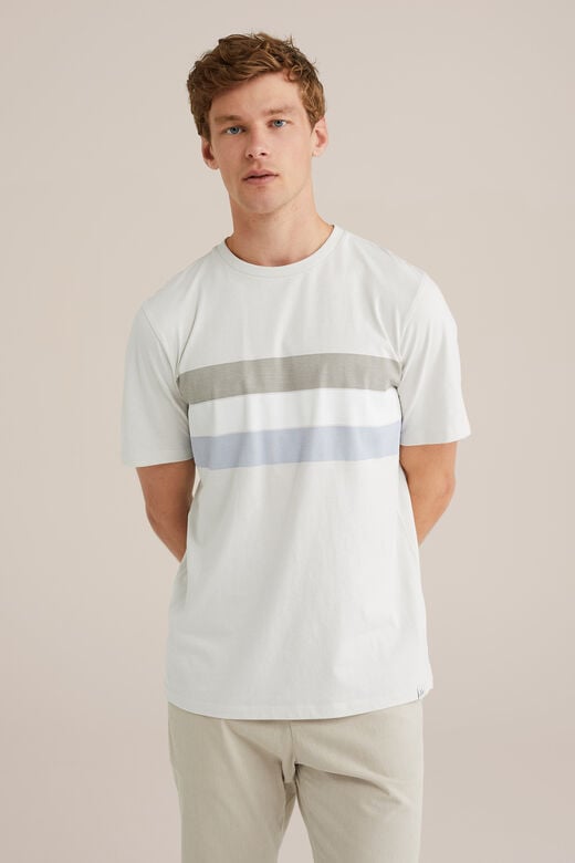 We Fashion Regular Fit T-shirt Met Opdruk Ecru