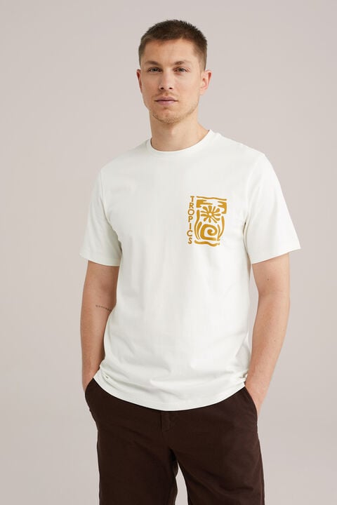 we fashion Regular fit T-shirt met opdruk Ecru