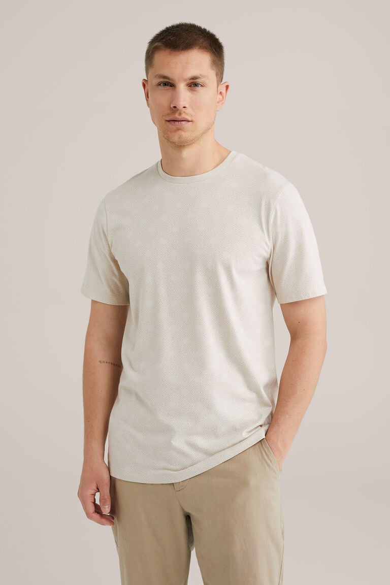 We Fashion Regular Fit T-shirt Met Print Beige