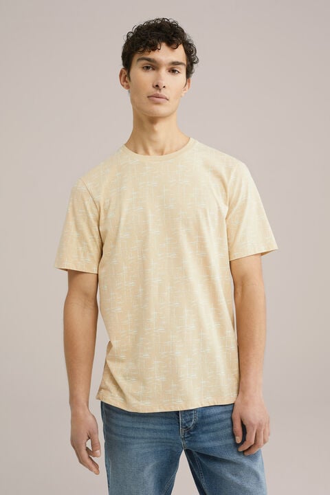 we fashion Regular fit T-shirt met print Beige