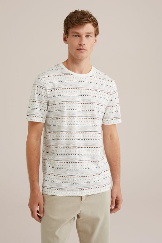 We Fashion Regular Fit T-shirt Met Print Ecru