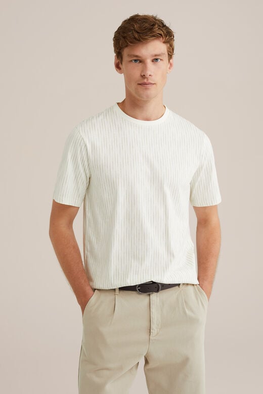 We Fashion Regular Fit T-shirt Met Print Ecru