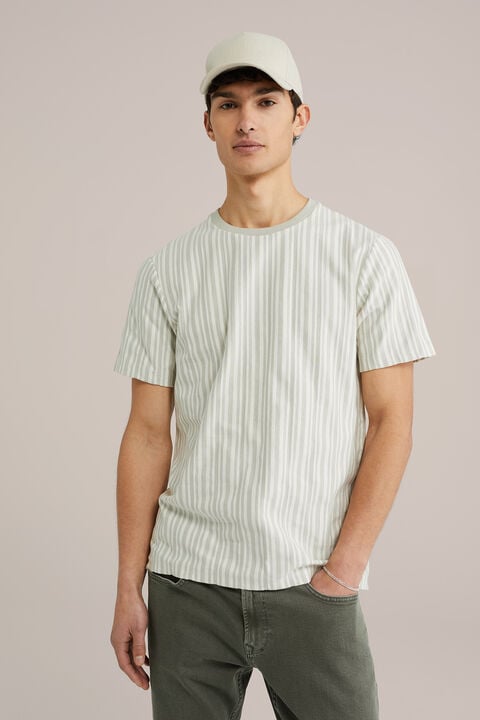 we fashion Regular fit T-shirt met structuur Beige