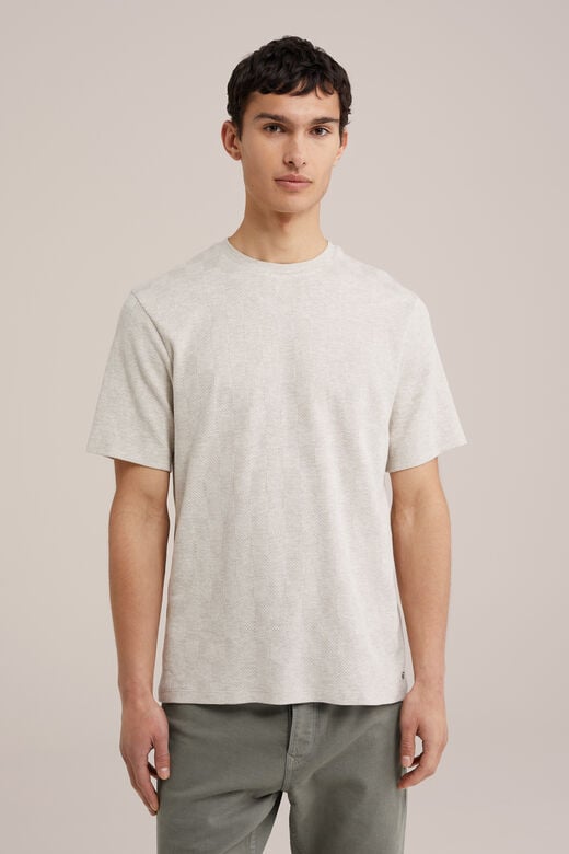 We Fashion Regular Fit T-shirt Met Structuur Beige