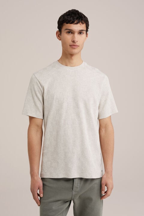 we fashion Regular fit T-shirt met structuur Beige