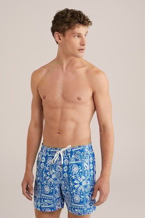 we fashion regular fit zwembroek met print Blauw