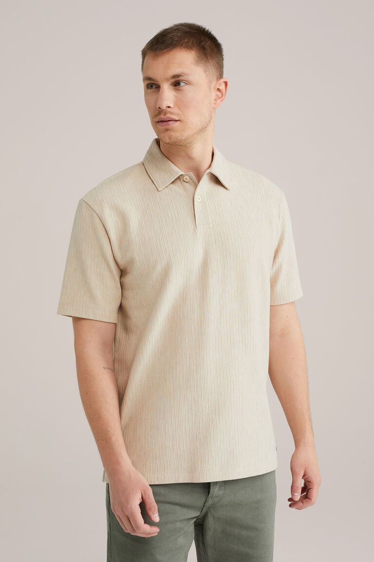 We Fashion Relaxed Fit Polo Met Structuur Beige