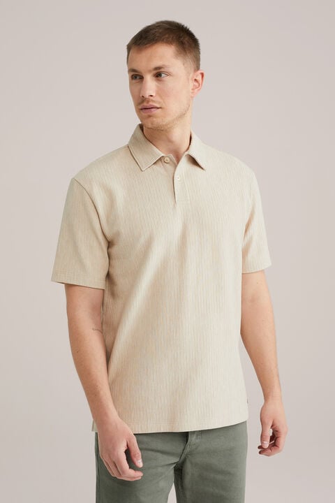 we fashion Relaxed fit polo met structuur Beige