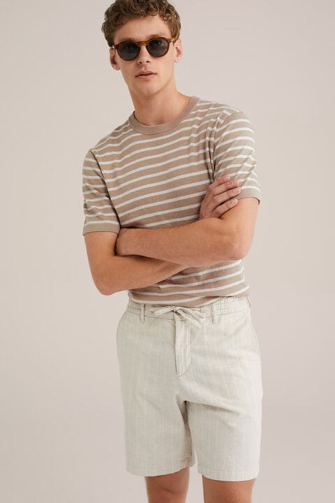 we fashion relaxed fit short van linnenmix Beige