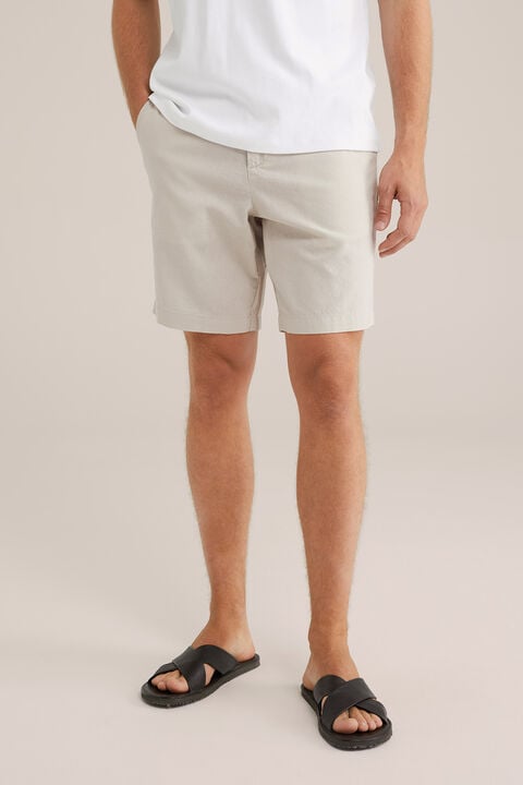 we fashion relaxed fit short van linnenmix Beige