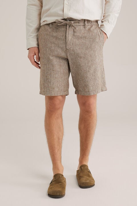 we fashion relaxed fit short van linnenmix Bruin