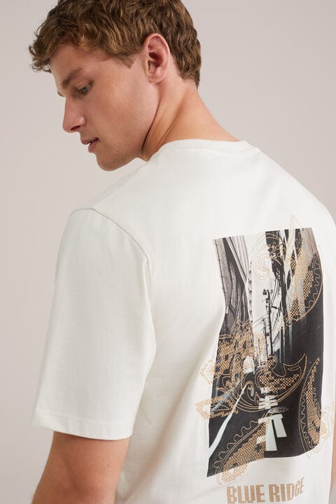 we fashion Relaxed fit T-shirt met opdruk Beige