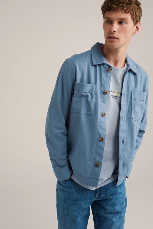 We Fashion Relaxed Fit T-shirt Met Opdruk IJsblauw