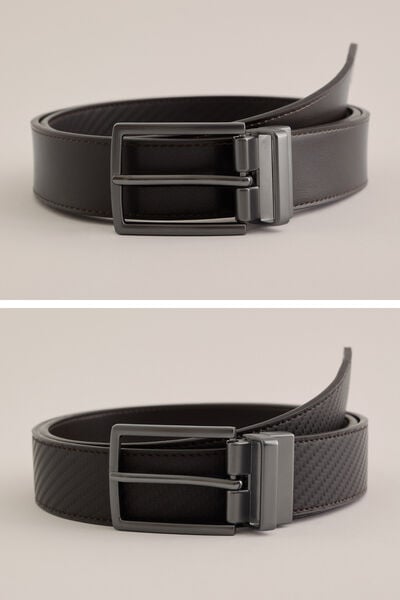 We Fashion Reversible Riem Donkerbruin