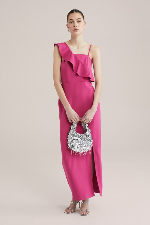 We Fashion Robe Avec Fente Femme Violet